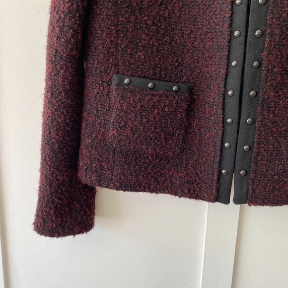 Gerard Darel Jacket Boucle Tweed Red UK 38 - Picture 3 of 12